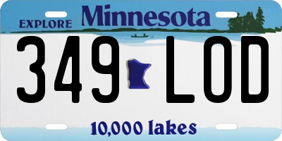 MN license plate 349LOD