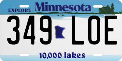 MN license plate 349LOE
