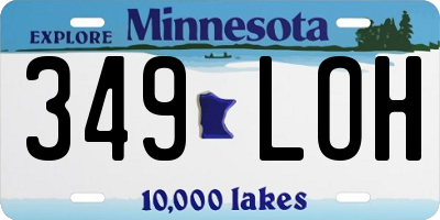 MN license plate 349LOH