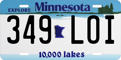 MN license plate 349LOI