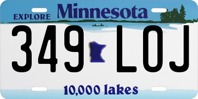 MN license plate 349LOJ