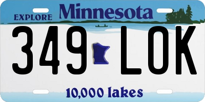 MN license plate 349LOK