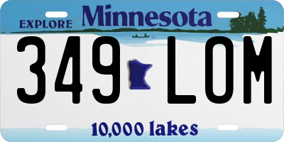 MN license plate 349LOM