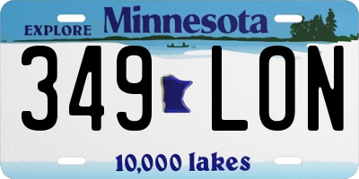 MN license plate 349LON