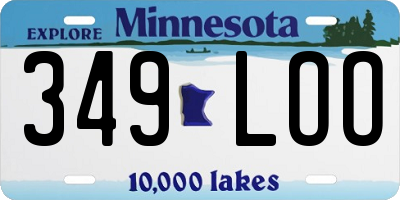 MN license plate 349LOO