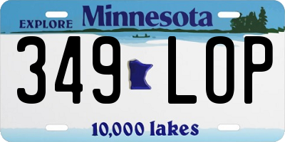 MN license plate 349LOP