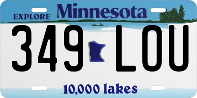 MN license plate 349LOU