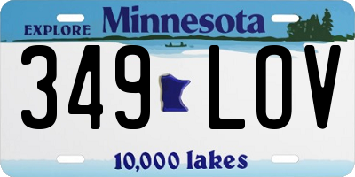 MN license plate 349LOV