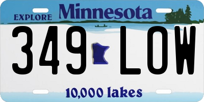 MN license plate 349LOW