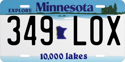 MN license plate 349LOX