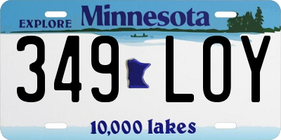 MN license plate 349LOY