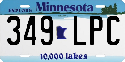 MN license plate 349LPC