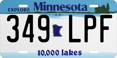 MN license plate 349LPF