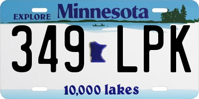 MN license plate 349LPK