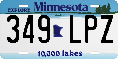 MN license plate 349LPZ
