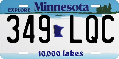 MN license plate 349LQC