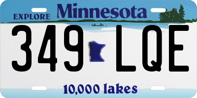 MN license plate 349LQE