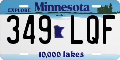 MN license plate 349LQF