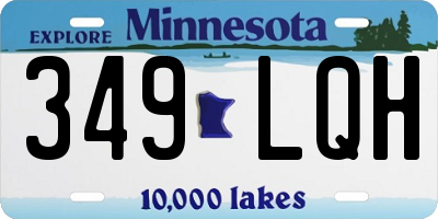 MN license plate 349LQH
