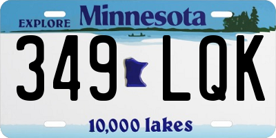 MN license plate 349LQK