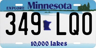 MN license plate 349LQO