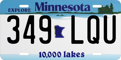 MN license plate 349LQU