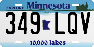 MN license plate 349LQV