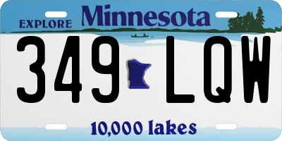MN license plate 349LQW