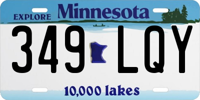 MN license plate 349LQY