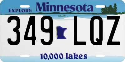 MN license plate 349LQZ
