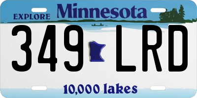 MN license plate 349LRD