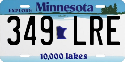 MN license plate 349LRE
