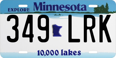 MN license plate 349LRK
