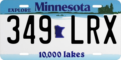 MN license plate 349LRX