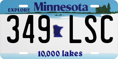 MN license plate 349LSC