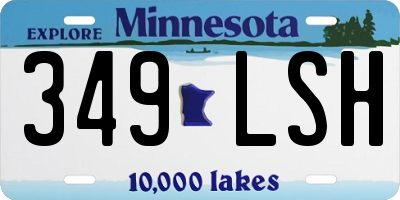 MN license plate 349LSH