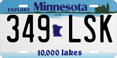 MN license plate 349LSK