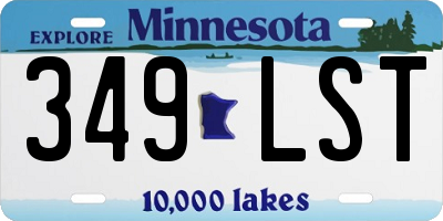 MN license plate 349LST