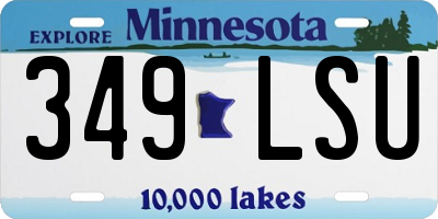 MN license plate 349LSU