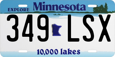 MN license plate 349LSX