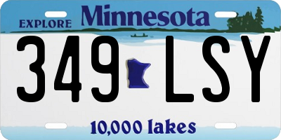 MN license plate 349LSY