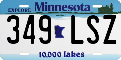 MN license plate 349LSZ