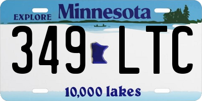 MN license plate 349LTC