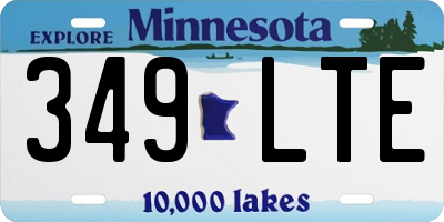 MN license plate 349LTE
