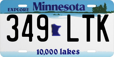 MN license plate 349LTK