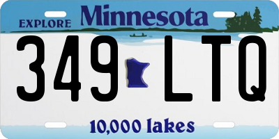 MN license plate 349LTQ