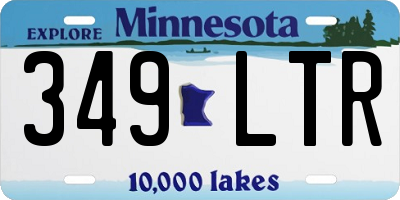 MN license plate 349LTR