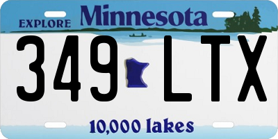 MN license plate 349LTX