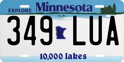 MN license plate 349LUA