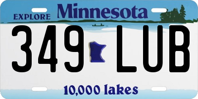 MN license plate 349LUB